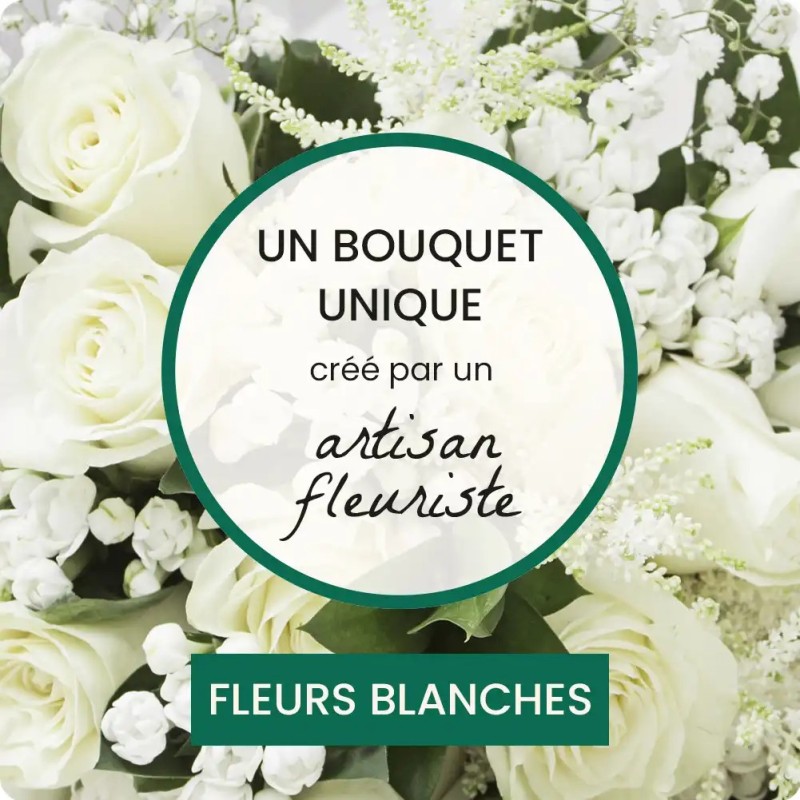 BOUQUET DEUIL BLANC DU FLEURISTE LA GUADELOUPE